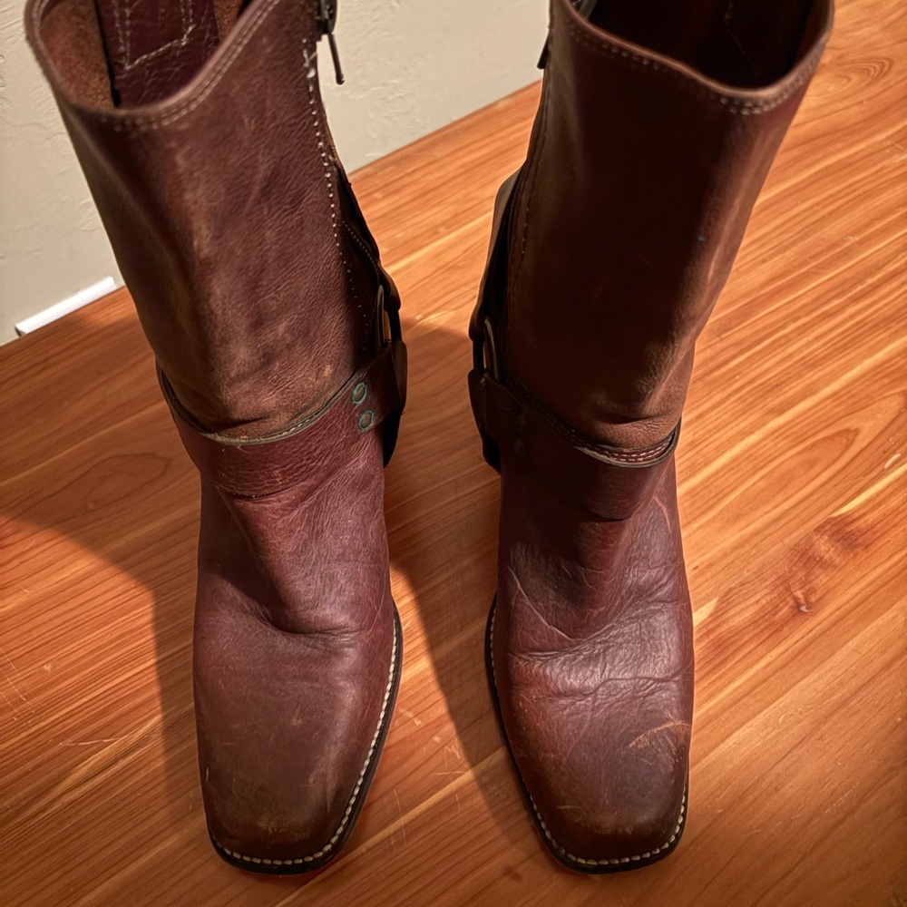 Gianni Bini Brown Leather Mid-calf Harness Boots
